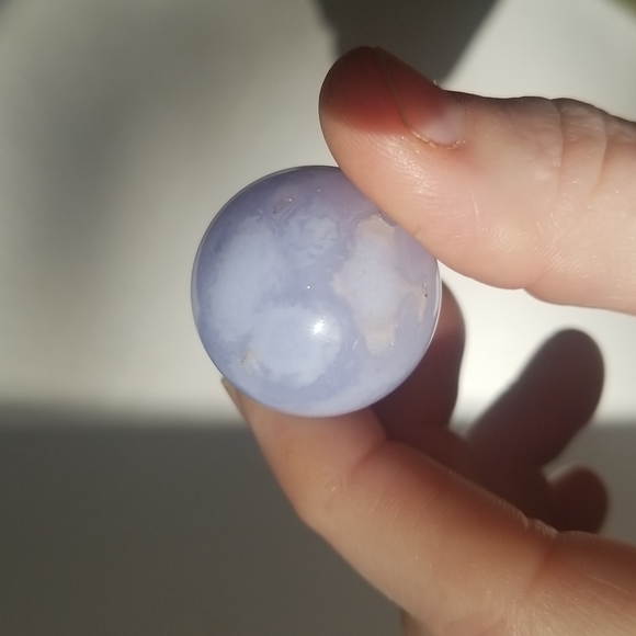 Blue Lage Agate Sphere - Picture 5 of 8